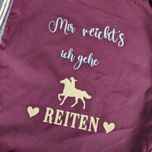 Beutelrucksack ich geh reiten!